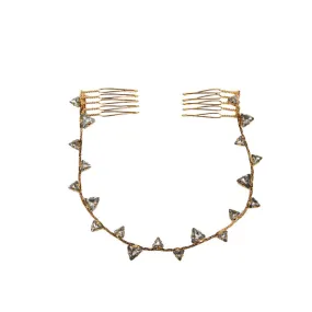 Shark Tooth Top Knot, Antique Gold