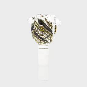 Square Swirls Glass Cone - Black & Yellow - 14mm