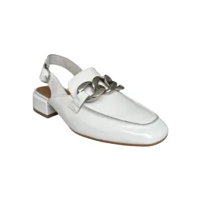 Vabor White Patent Sling Back