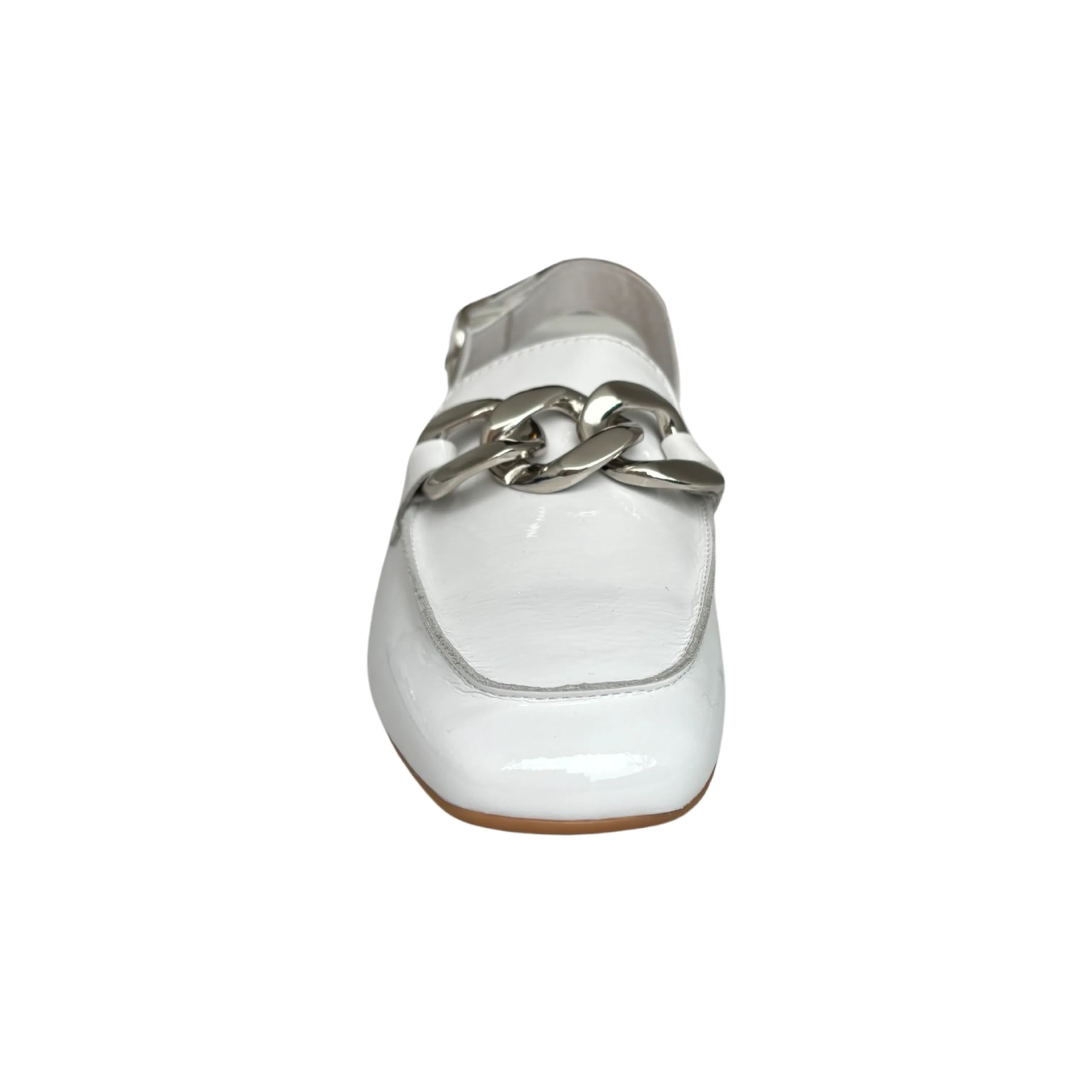 Vabor White Patent Sling Back