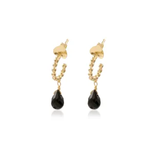 Vama | Gloria Earrings | Metal-Sterling Silver | Stone-Black Onyx | Finish-Shiny