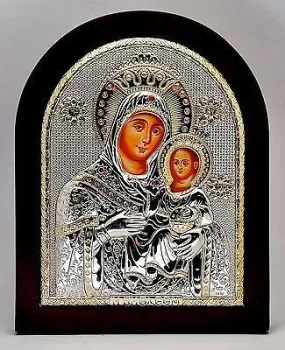 Virgin Mary of Bethlehem Byzantine Large Icon Silver 925