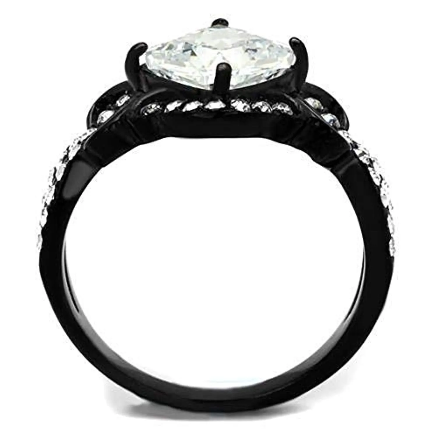 WildKlass Stainless Steel Ring IP Women AAA Grade CZ Clear