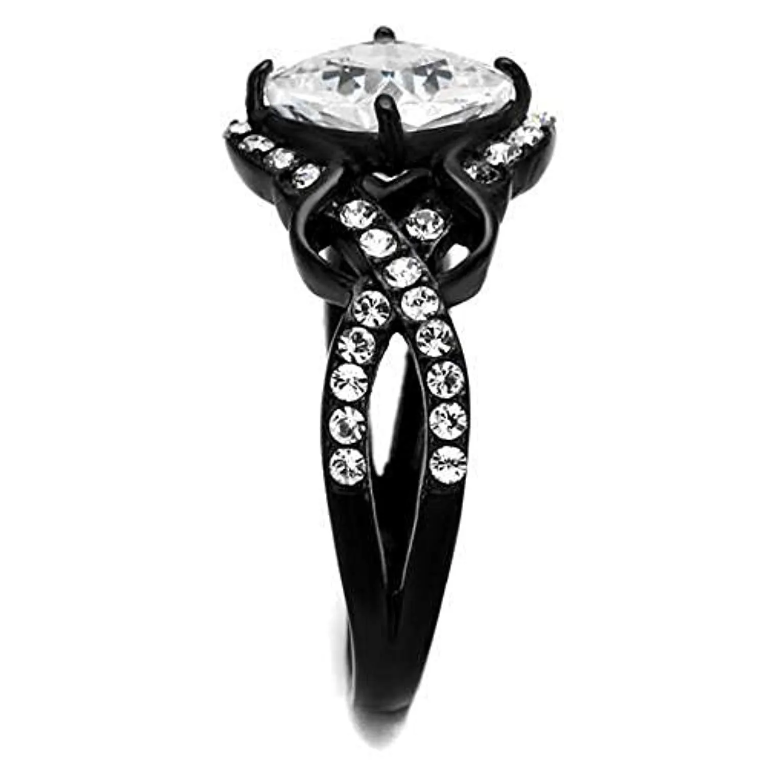 WildKlass Stainless Steel Ring IP Women AAA Grade CZ Clear