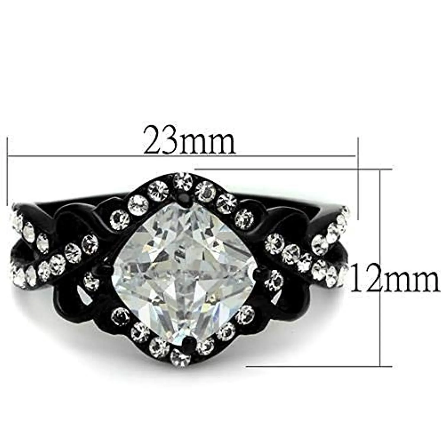 WildKlass Stainless Steel Ring IP Women AAA Grade CZ Clear