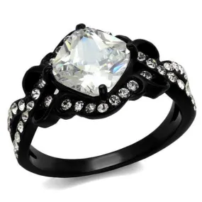 WildKlass Stainless Steel Ring IP Women AAA Grade CZ Clear